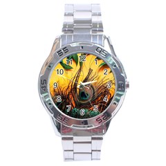 City Light Sky Landmark Painting Stainless Steel Analogue Watch