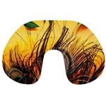 City Light Sky Landmark Painting Travel Neck Pillow Back