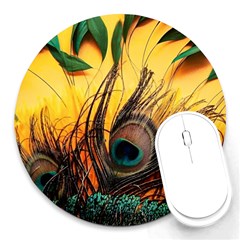 Art Paint Landscape Mountain Round Mousepad by Cemarart