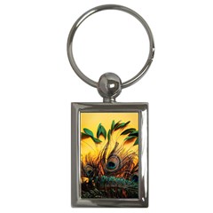 Art Paint Landscape Mountain Key Chain (rectangle) by Cemarart