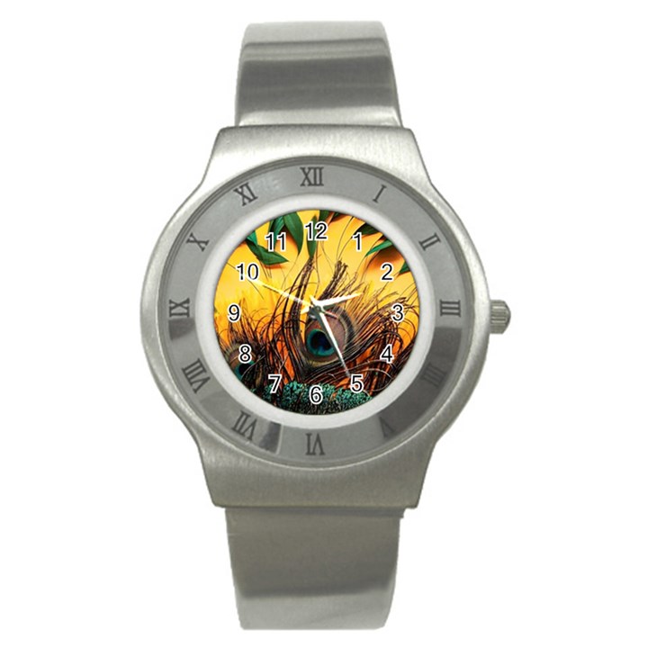 Art Paint Landscape Mountain Stainless Steel Watch