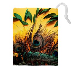 City Light Sky Landmark Painting Drawstring Pouch (5xl) by Cemarart