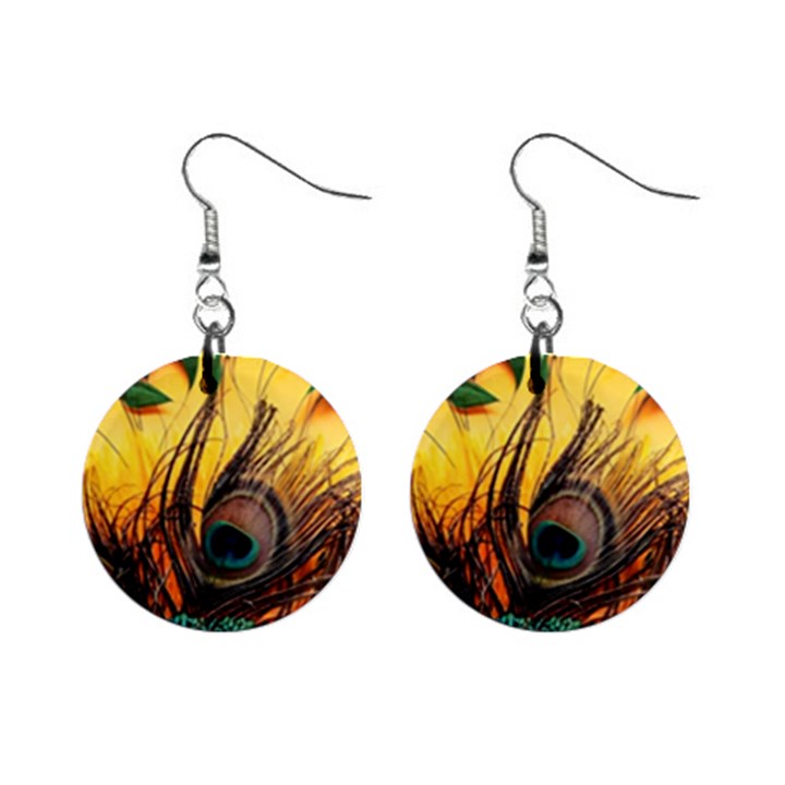 Oceans Stunning Painting Sunset Scenery Wave Paradise Beache Mountains Mini Button Earrings