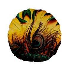 Oceans Stunning Painting Sunset Scenery Wave Paradise Beache Mountains Standard 15  Premium Flano Round Cushions by Cemarart