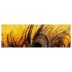 Oceans Stunning Painting Sunset Scenery Wave Paradise Beache Mountains Banner And Sign 9  X 3  by Cemarart