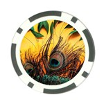 Sunset Illustration Water Night Sun Landscape Grass Clouds Painting Digital Art Drawing Poker Chip Card Guard Back