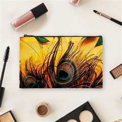 Sunset Illustration Water Night Sun Landscape Grass Clouds Painting Digital Art Drawing Cosmetic Bag (medium) by Cemarart