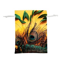 Sunset Illustration Water Night Sun Landscape Grass Clouds Painting Digital Art Drawing Lightweight Drawstring Pouch (m) by Cemarart