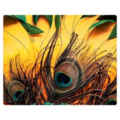 Sunset Illustration Water Night Sun Landscape Grass Clouds Painting Digital Art Drawing Premium Plush Fleece Blanket (medium) by Cemarart