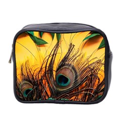 Forest Owl Art Snow Winter Mini Toiletries Bag (two Sides) by Cemarart