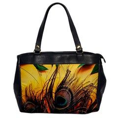 Forest Owl Art Snow Winter Oversize Office Handbag by Cemarart