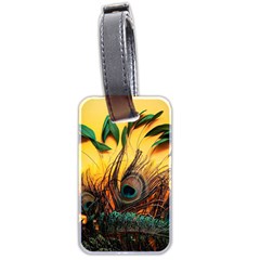 Forest Owl Art Snow Winter Luggage Tag (two Sides) by Cemarart