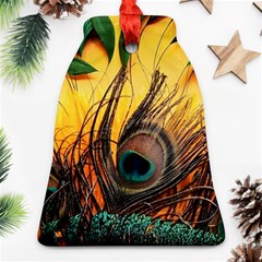 Forest Owl Art Snow Winter Ornament (bell) by Cemarart