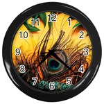 Forest Trees Snow Landscape Art Wall Clock (Black) Front