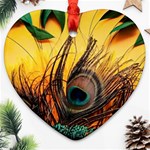 Forest Trees Snow Landscape Art Heart Ornament (Two Sides) Front