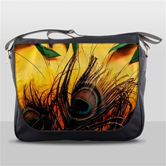 Japan Art Artwork Asia Drawing Lake Landscape Mountain Nature Oriental Messenger Bag by Cemarart