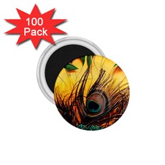 Peacock Feather Native 1 75  Magnets (100 Pack)  by Cemarart