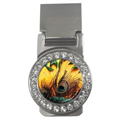 Peacock Feather Native Money Clips (cz)  by Cemarart