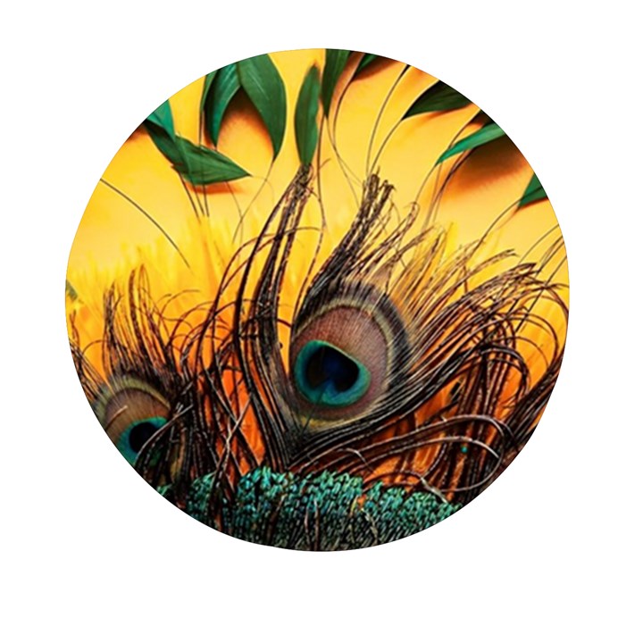 Peacock Feather Native Mini Round Pill Box