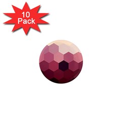 Hexagon Valentine Valentines 1  Mini Magnet (10 Pack)  by Grandong