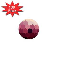 Hexagon Valentine Valentines 1  Mini Magnets (100 Pack)  by Grandong