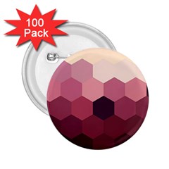 Hexagon Valentine Valentines 2 25  Buttons (100 Pack)  by Grandong