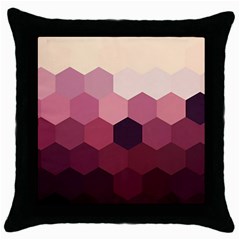 Hexagon Valentine Valentines Throw Pillow Case (black) by Grandong