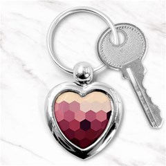 Hexagon Valentine Valentines Key Chain (heart) by Grandong