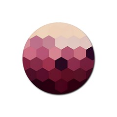 Hexagon Valentine Valentines Rubber Coaster (round) by Grandong