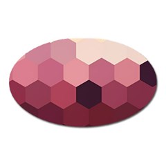 Hexagon Valentine Valentines Oval Magnet