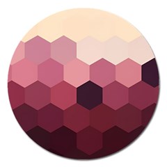 Hexagon Valentine Valentines Magnet 5  (round) by Grandong