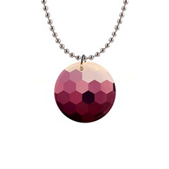 Hexagon Valentine Valentines 1  Button Necklace by Grandong