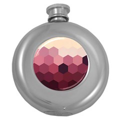 Hexagon Valentine Valentines Round Hip Flask (5 Oz) by Grandong