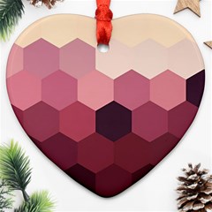 Hexagon Valentine Valentines Heart Ornament (two Sides) by Grandong