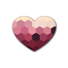 Hexagon Valentine Valentines Rubber Heart Coaster (4 Pack) by Grandong