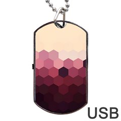 Hexagon Valentine Valentines Dog Tag Usb Flash (two Sides) by Grandong