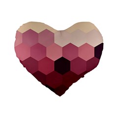 Hexagon Valentine Valentines Standard 16  Premium Heart Shape Cushions by Grandong