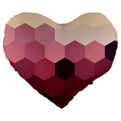 Hexagon Valentine Valentines Large 19  Premium Heart Shape Cushions by Grandong