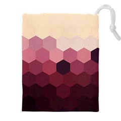 Hexagon Valentine Valentines Drawstring Pouch (4xl) by Grandong