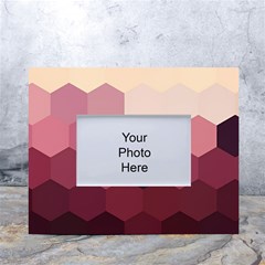 Hexagon Valentine Valentines White Tabletop Photo Frame 4 x6  by Grandong