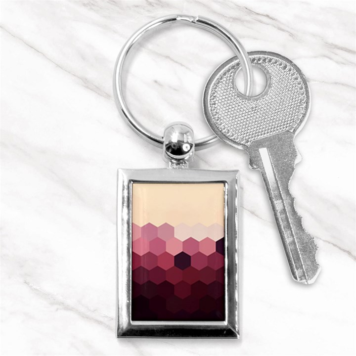 Pink Roses Flowers Love Nature Key Chain (Rectangle)