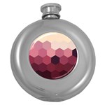 Pink Roses Flowers Love Nature Round Hip Flask (5 oz) Front