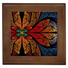 Fractals, Floral Ornaments, Rings Framed Tile by nateshop