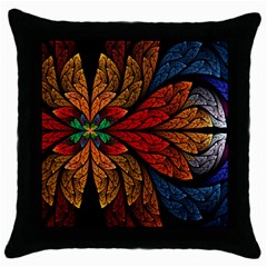 Fractals, Floral Ornaments, Rings Throw Pillow Case (black) by nateshop