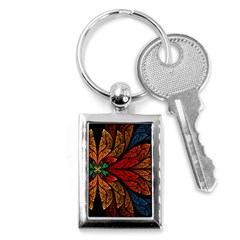 Fractals, Floral Ornaments, Rings Key Chain (rectangle) by nateshop