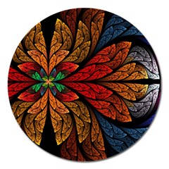 Fractals, Floral Ornaments, Rings Magnet 5  (round) by nateshop