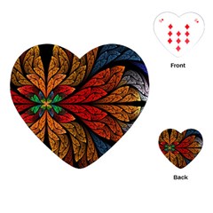 Fractals, Floral Ornaments, Rings Playing Cards Single Design (heart) by nateshop