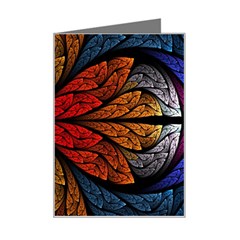 Fractals, Floral Ornaments, Rings Mini Greeting Card by nateshop