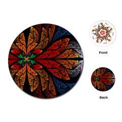 Fractals, Floral Ornaments, Rings Playing Cards Single Design (round)