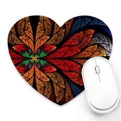 Fractals, Floral Ornaments, Rings Heart Mousepad by nateshop